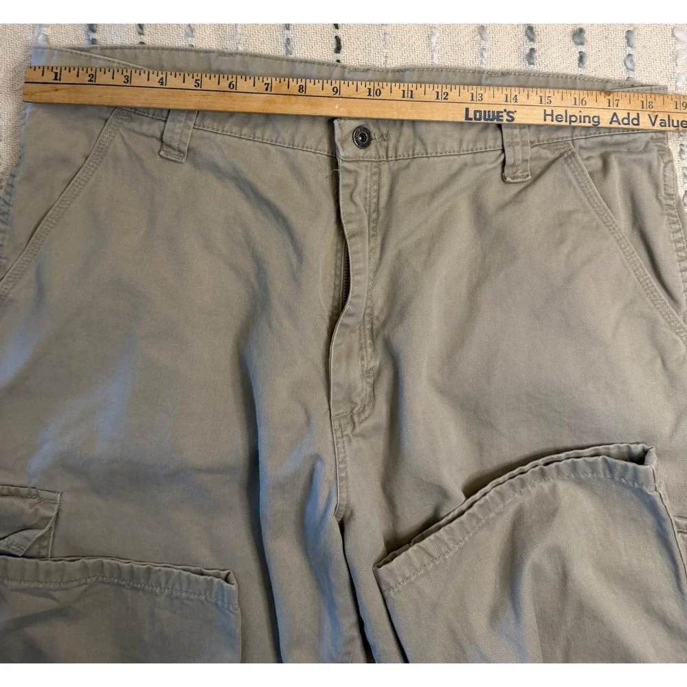 Wrangler Authentics Mens Cargo Pants Khaki Tan Cotton Twill 38x32 70LEWNK